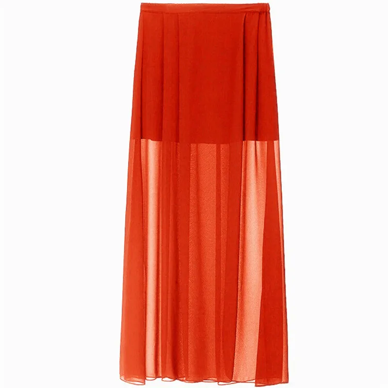 2024 New Summer Women Long Skirts Fashion Lady Open Side Split Skirt Long Maxi Skirts /Black/Red/Rose 