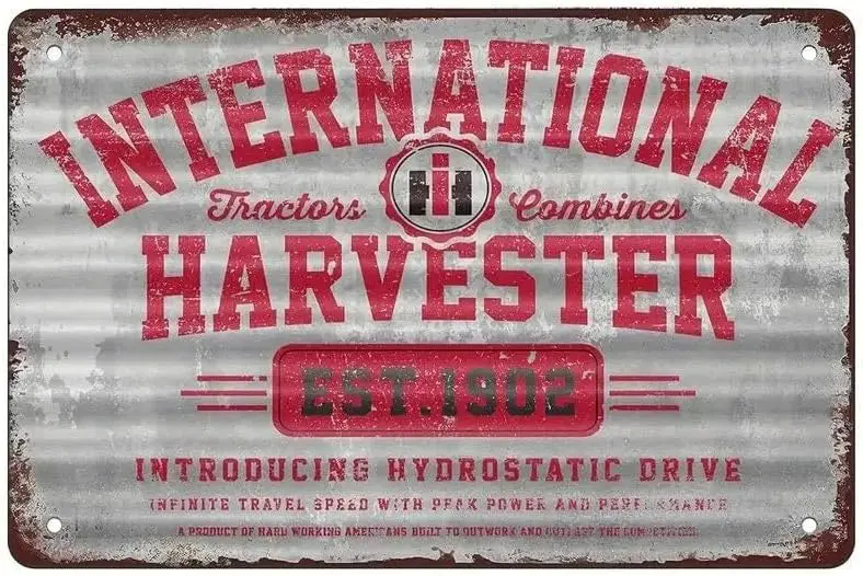 International Harvester Corrugated Look IH Farmall - Reproduction Retro Vintage Tin Sign -aluminum
