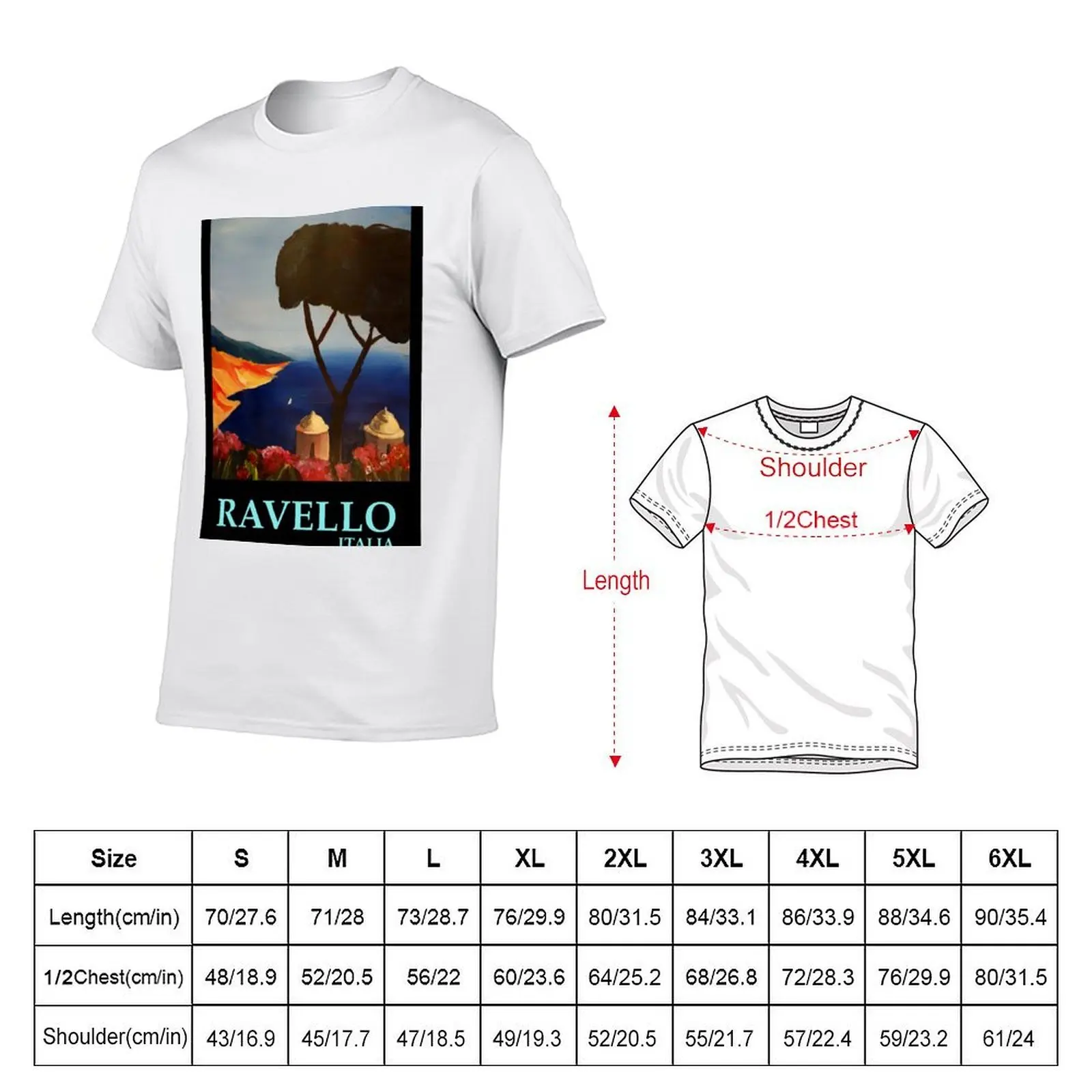 Ravello Salerno Italy View of Amalfi Coast from Villa Rufolo T-Shirt Basic All Season Solid