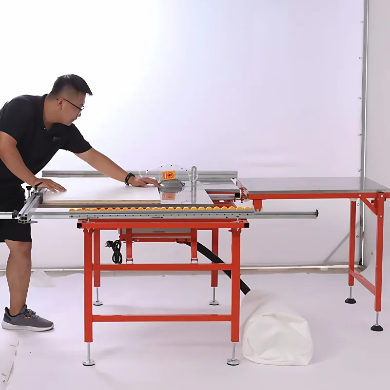 Stainless steel push table saw dust-free child and mother saw double invisible guide rail