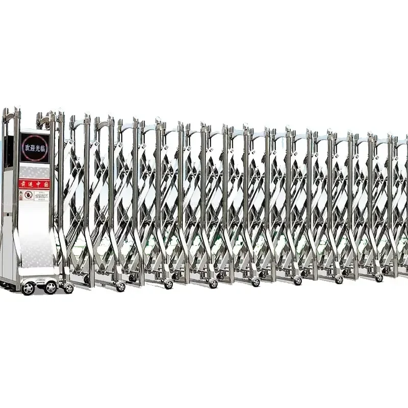 Stainless Steel Telescopic Door, Parking Lot Barrier Door, Remote Control for Opening and Closing Doors