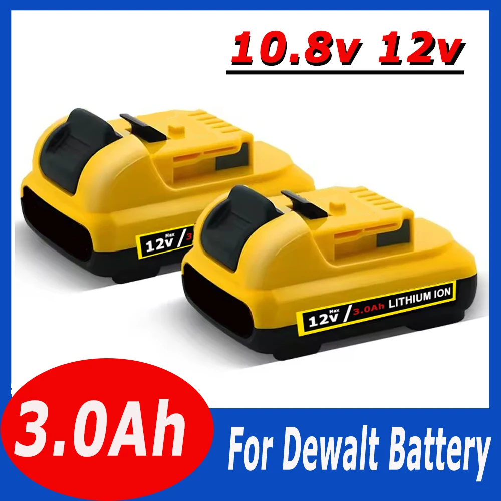 12V 3Ah DCB201 Battery for DeWalt Lithium Ion Battery DCB182 DCB120 DCB123 DCB122 Power Tools Replacement Rechargeable Batteries