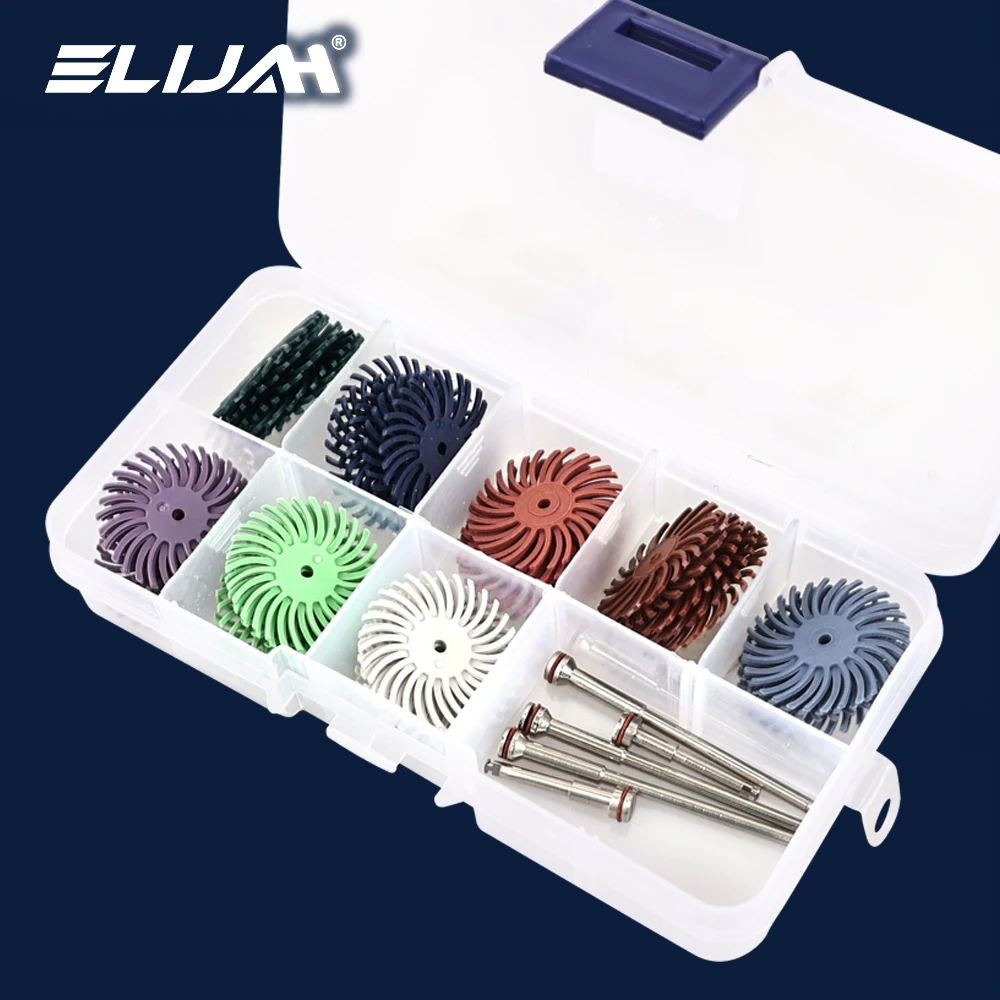 

ELIJAH 40Pcs Dental Polishing Disc Finishing Silicone Rubber Spiral Polishing Disc Wheel 2.35mm Mandrel Oral Teeth Polisher Kits