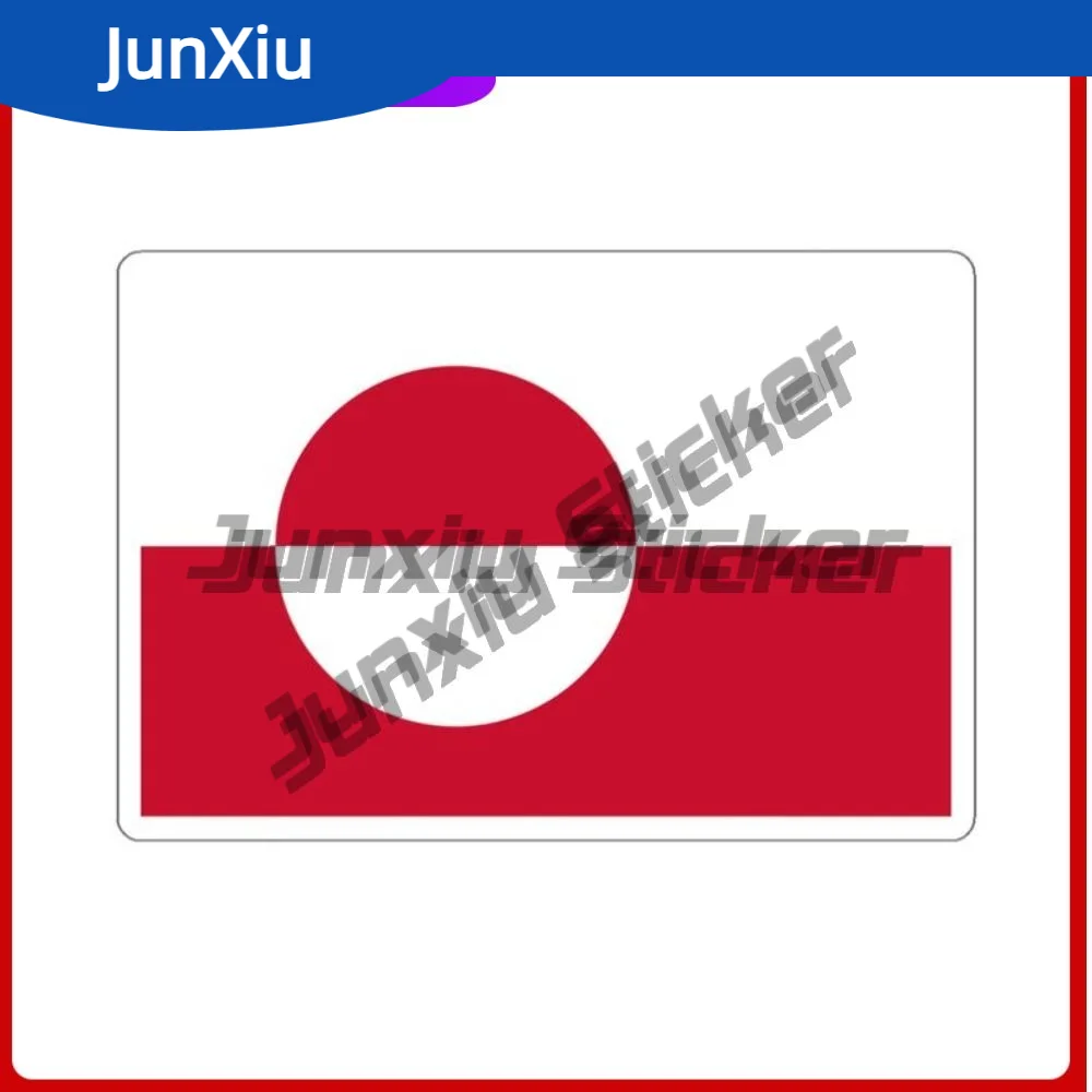 

Greenland Flag Travel Stickers Greenland Flag Decals Cover Scratches Decoration Accessory Window Phone Trunk Windshield Guitar