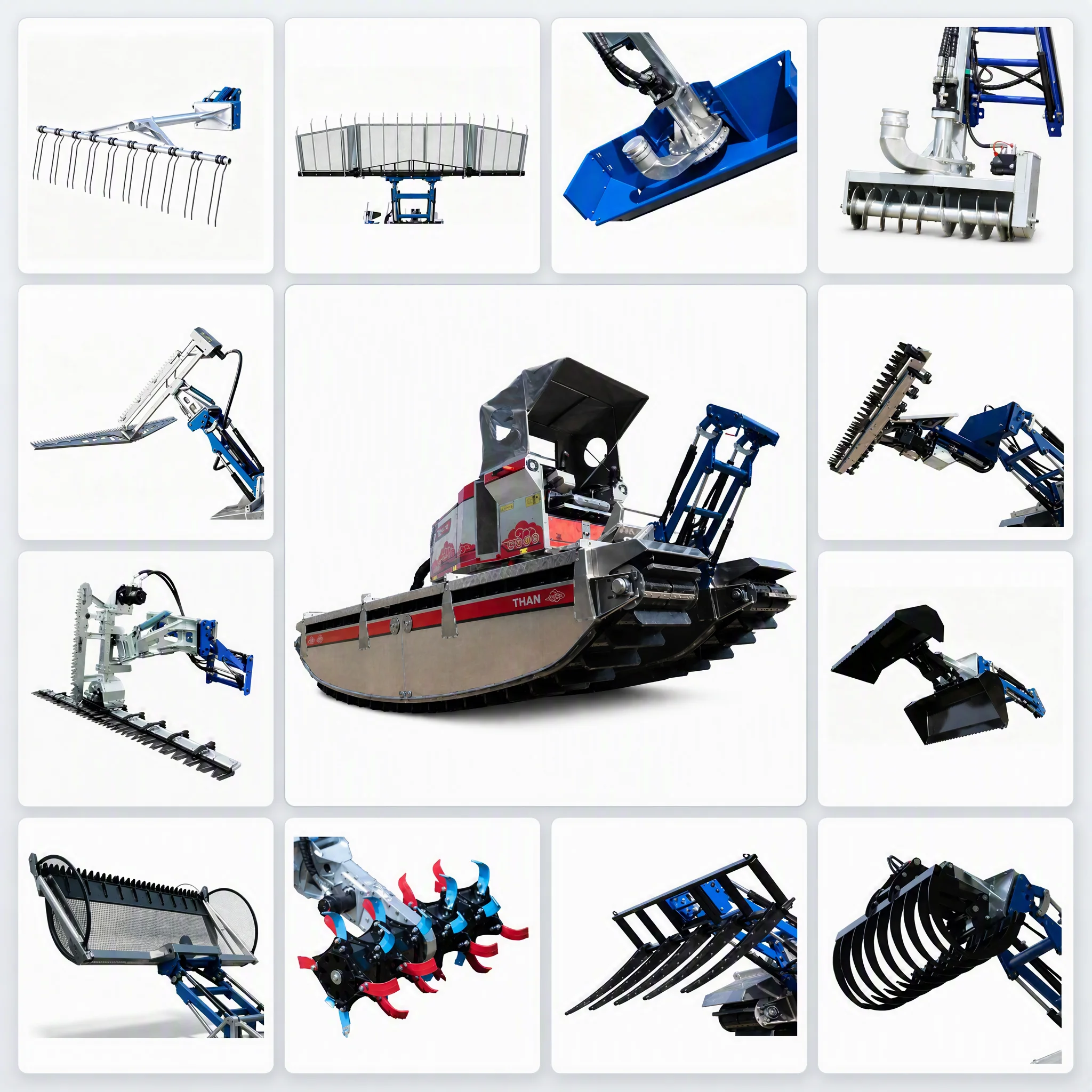 Multi-functional Amphibious Reaper Harvester with Reed Cutting Attachments Hydraulic Drive High Productivity.