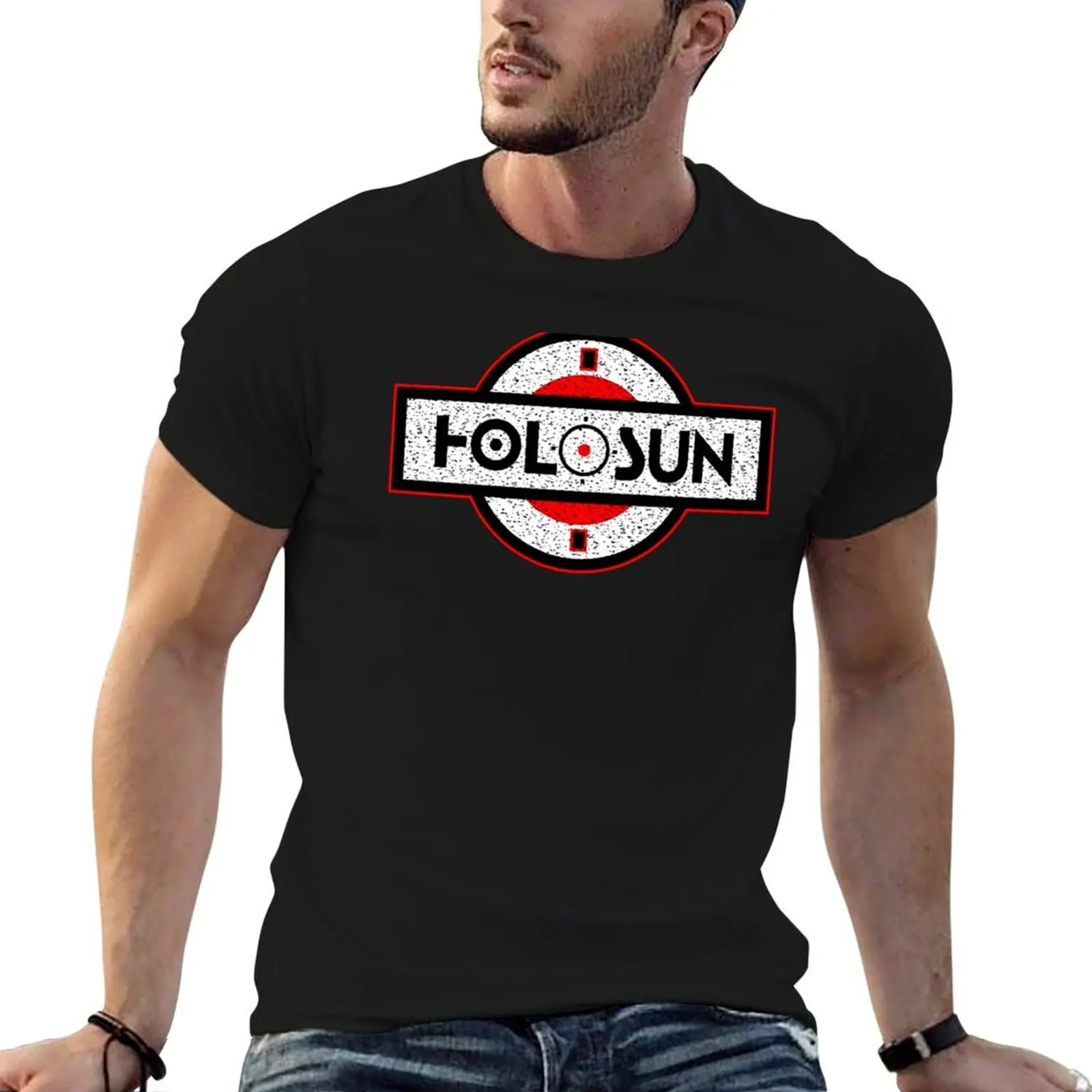 Camiseta con logotipo Holosun Red Dot Scope Sight Badge Patch, camisetas divertidas de algodón para hombre, paquete de camisetas blancas