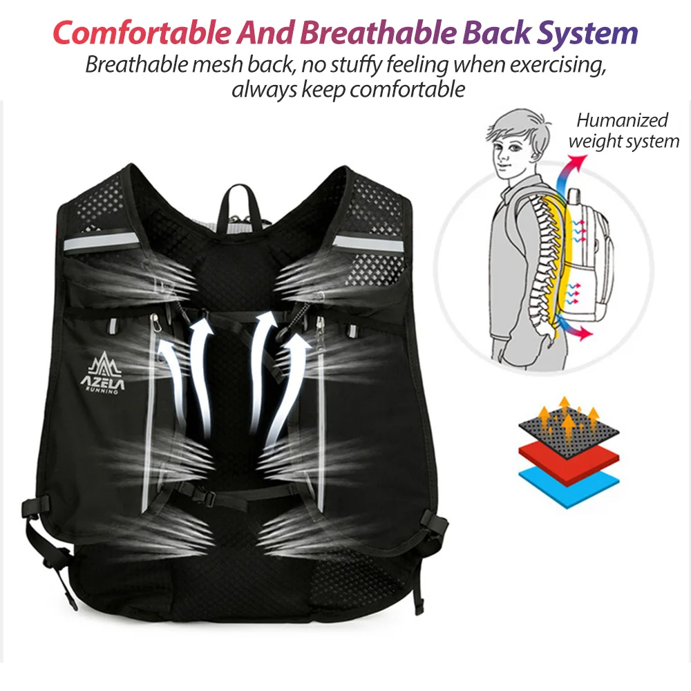 في الهواء الطلق درب الجري على ظهره خفيفة النساء الرجال تشغيل سباق الترطيب سترة ماراثون دراجة حقيبة لماراثون ركوب الدراجات المشي لمسافات طويلة