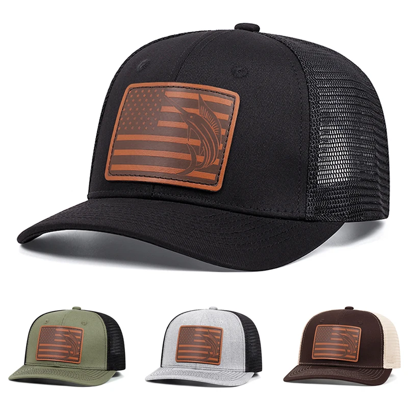 2025 Fashion Personalized New Baseball Hat Richardson Label Shark Print Mesh Hat Outdoor Daily Sunshade Hat Unisex Hip Hop Hat
