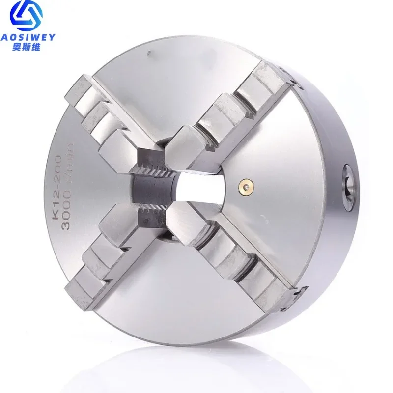 4 Jaw K12-100 Lathe Chuck 4\'\' Self Centering Hardened Steel Reversible Jaw 100mm Lathe Tools for Drilling Milling Machine