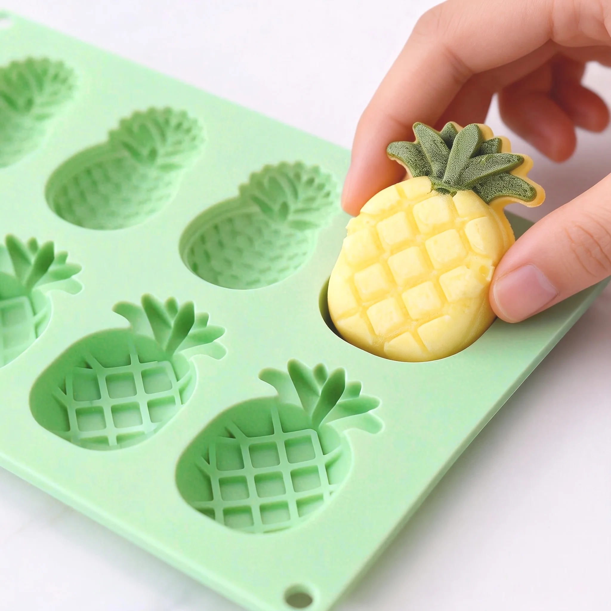 8 Cavity Silicone Molds Pineapples,Funny Pineapple for Ice Cube Trays,Chocolate Candy,Cake Decoration mooncake mold cake molds