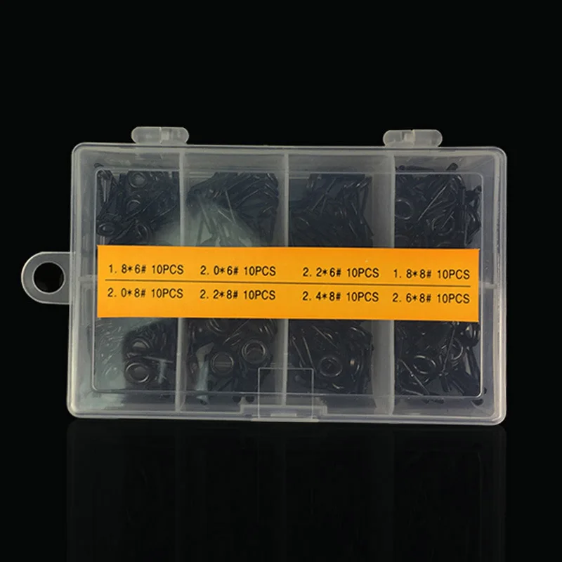 80 Pcs/ Set Freshwater Fishing Rod Guide Tip Repair Kit Eye Ceramic Carbon Steel