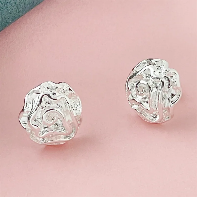 

925 Sterling Silver Earrings Rose Earrings Women Simple Fashion Earrings Birthday Party Anniversary Jewelry Gift