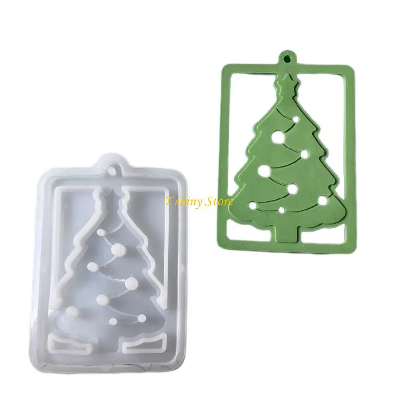 N58F Christmas Tree Ornament Silicone Mold For Resin Crafts Baking Decorations Gift Making