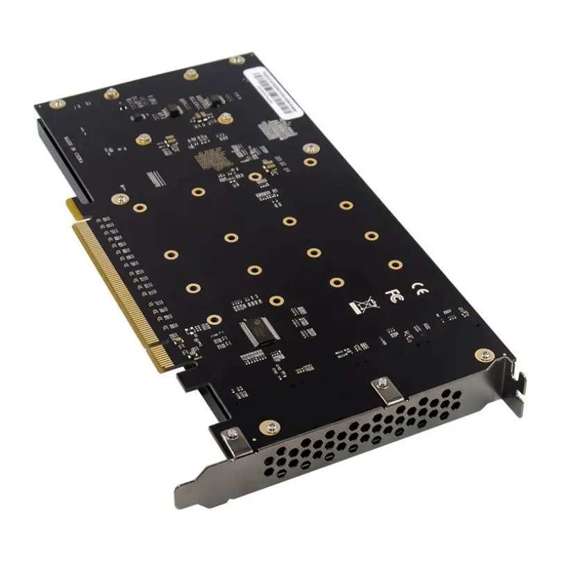 Imagem -04 - Cartão de Expansão para pc Adaptador Ssd Nvme Pcie 3.0 X16 Plx8747 Portas M.2 Quad Mkey Conversor Nvme para Pci-e 32g Bps Windows 10 Linux