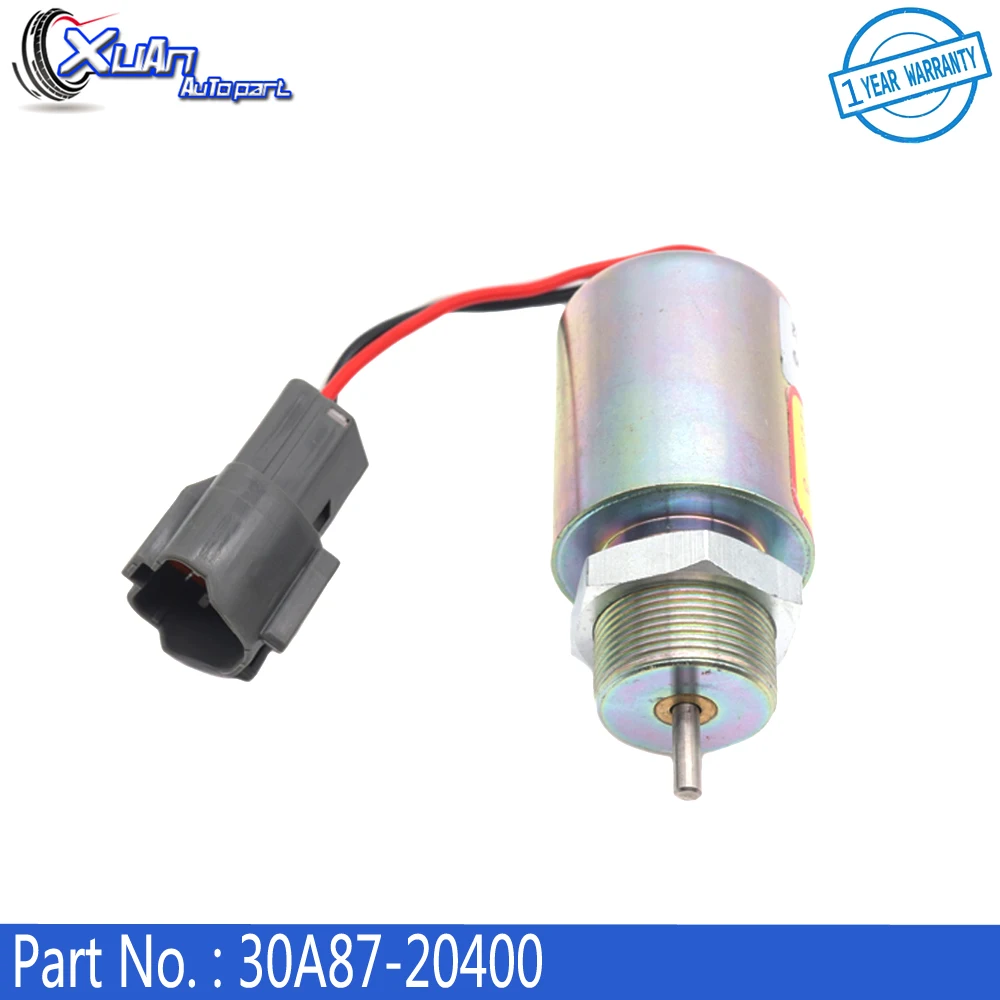 XUAN 12V 30A87-20400 Fuel Shut Off Solenoid For Mitsubishi L2E L3E S3L S4L Engine Volvo EC15 Stop Solenoid 30A8720404 30A8710400