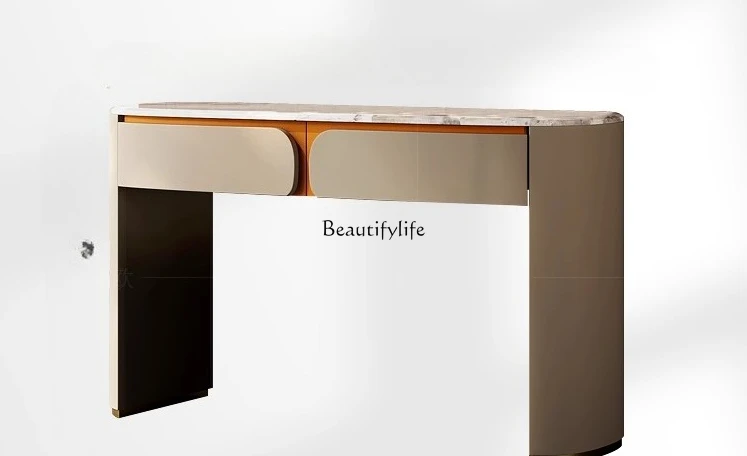 

4Light luxury makeup table villa large flat mansion designer solid wood marble dresser combination