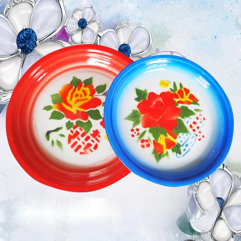 

Винтажный эмалированный поднос для чая, большая тарелка, поднос для фруктов, поднос для подачи воды, китайский Sle Flat Di, растительный цветочный узор, нержавеющая сталь