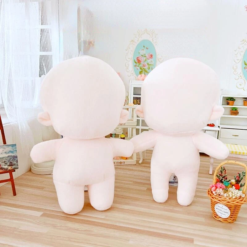 

20cm DIY Plush Doll Normal/Fat Cotton Doll Body NO Attribute Kits Blank Unembroidery 20cm Plush Attribute Dolls Girls Gifts