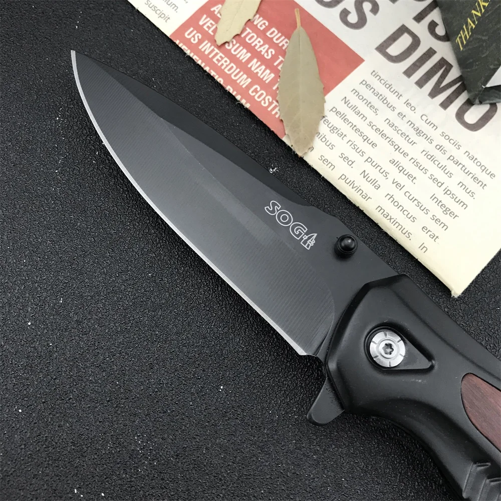 Outdoor Pocket DA315 Flipper Assisted Folding Knives 7Cr13Mov Blade 420 Steel Wooden Handle Knife Tactical Military EDC Tools