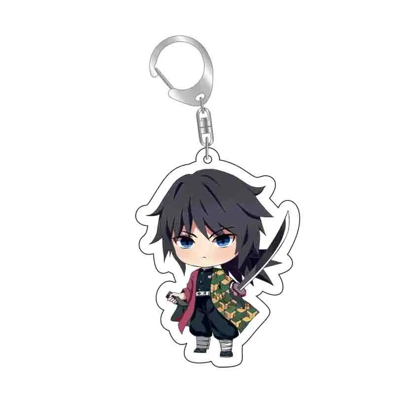 Anime Demon Slayer Keychain Acrylic Kimetsu no Yaiba Blade of Ghost Keychains Key Cover Chain Keyring Jewelry Accessories Gifts