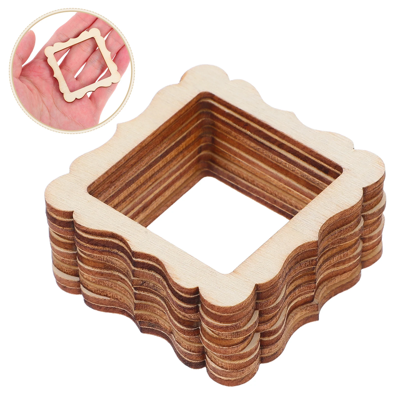 

10 Pcs Wooden Photo Frame Accessories Smooth Surface DIY Crafts Ornaments Holiday Party Decorations Christmas Thanksgiving