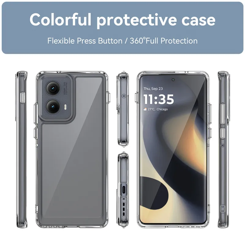 جراب لـ motorola moto edge ، حافظة من البولي يورثين الحراري ، بإطار من الأكريليك ، لـ motorola moto edge