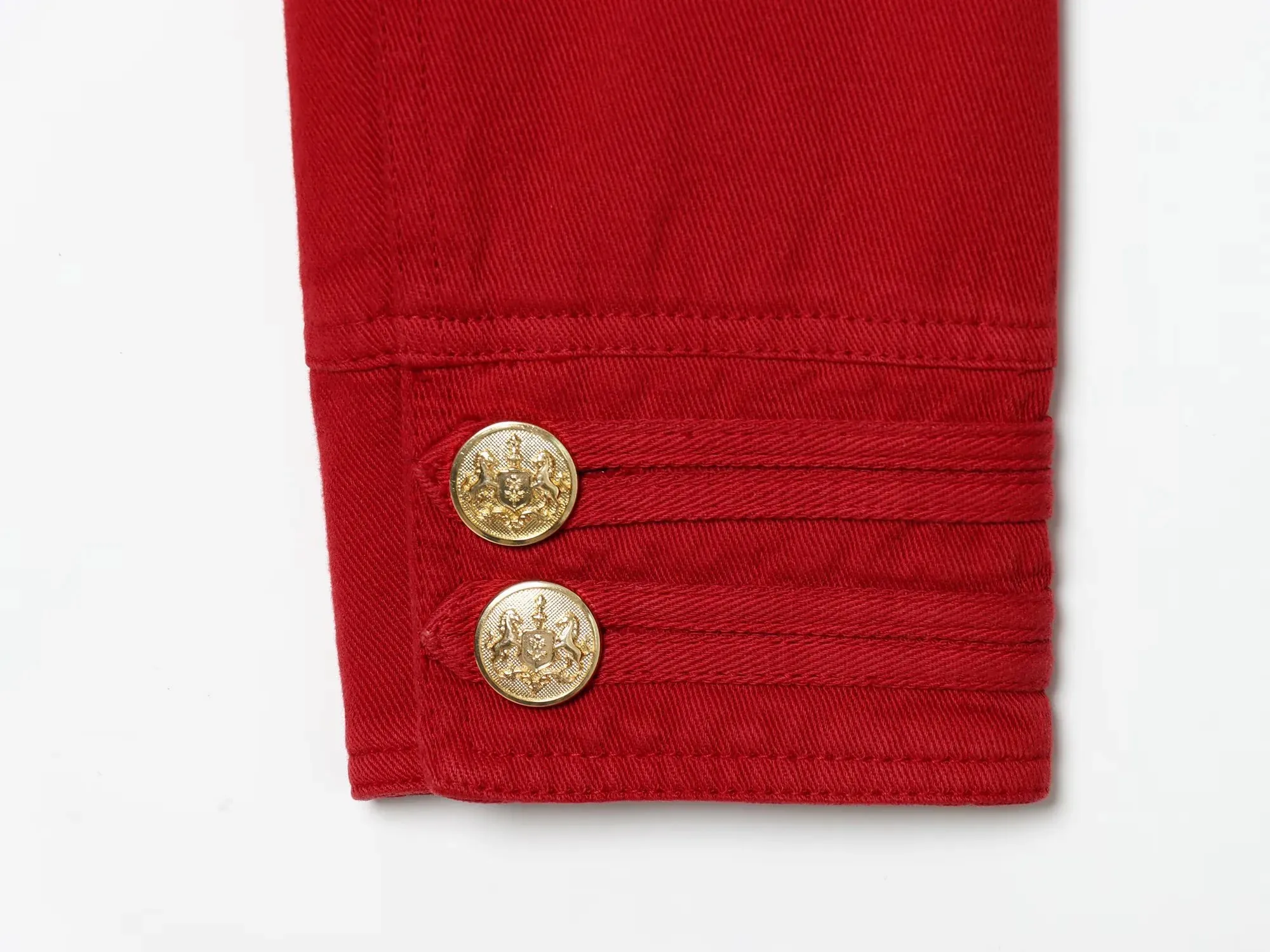 Damen Vintage Streetwear Einfarbige Jacke Elegante Rote Mode Doppelreihiger High-Street-Chic Damenmantel – Detail 7