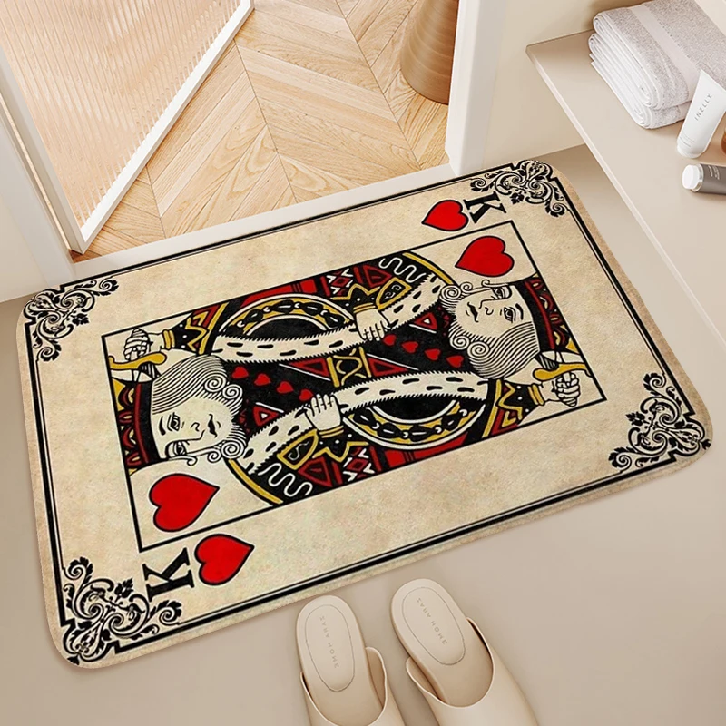 

Playing Cards Area Carpet for Bedroom Floor Mats Front Door Entrance Door Doormat Bath Living Room Rug Modern Home Decoration