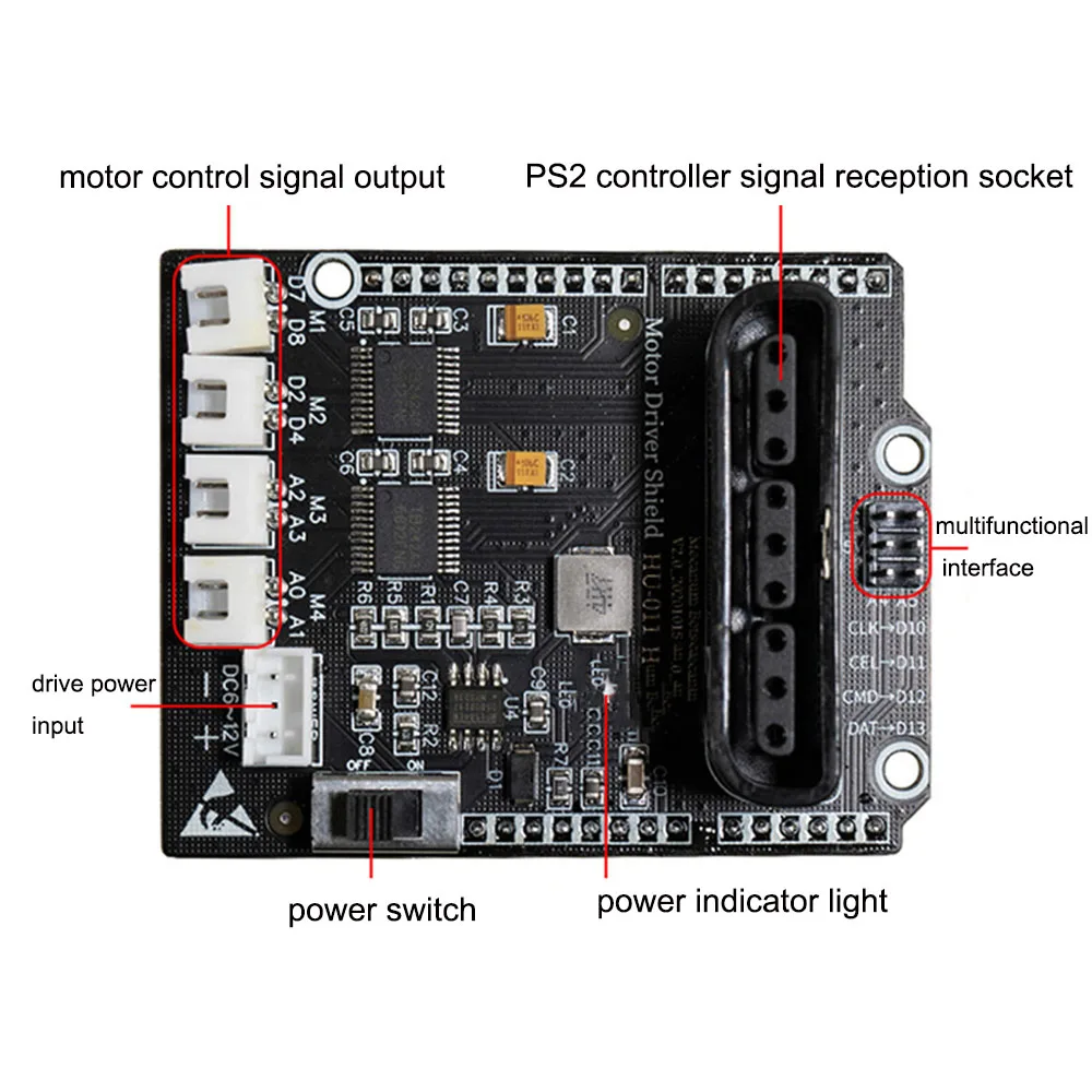 TB6612FNG Stepper Motor Drive Module PWM Regulator Servo Driver 6-12V 4 Way Motor Driver Expansion Board for Arduino Robot