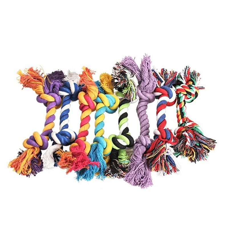 Dog Toys Knot Rope Chew for Small Medium Large Dogs Durable Braided Pets Interactive Funny Teeth Cleaning Supplies 1pc