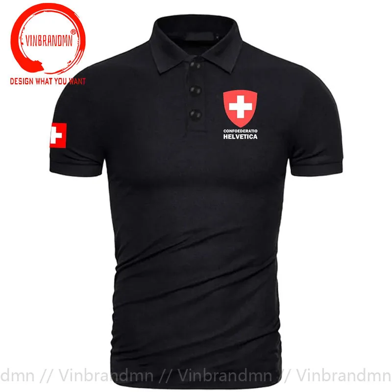 Swiss Confederation Switzerland CHE CH Confoederatio Helvetica Polo Shirts Men Short Sleeve Brand Printed for Country Polo Shirt