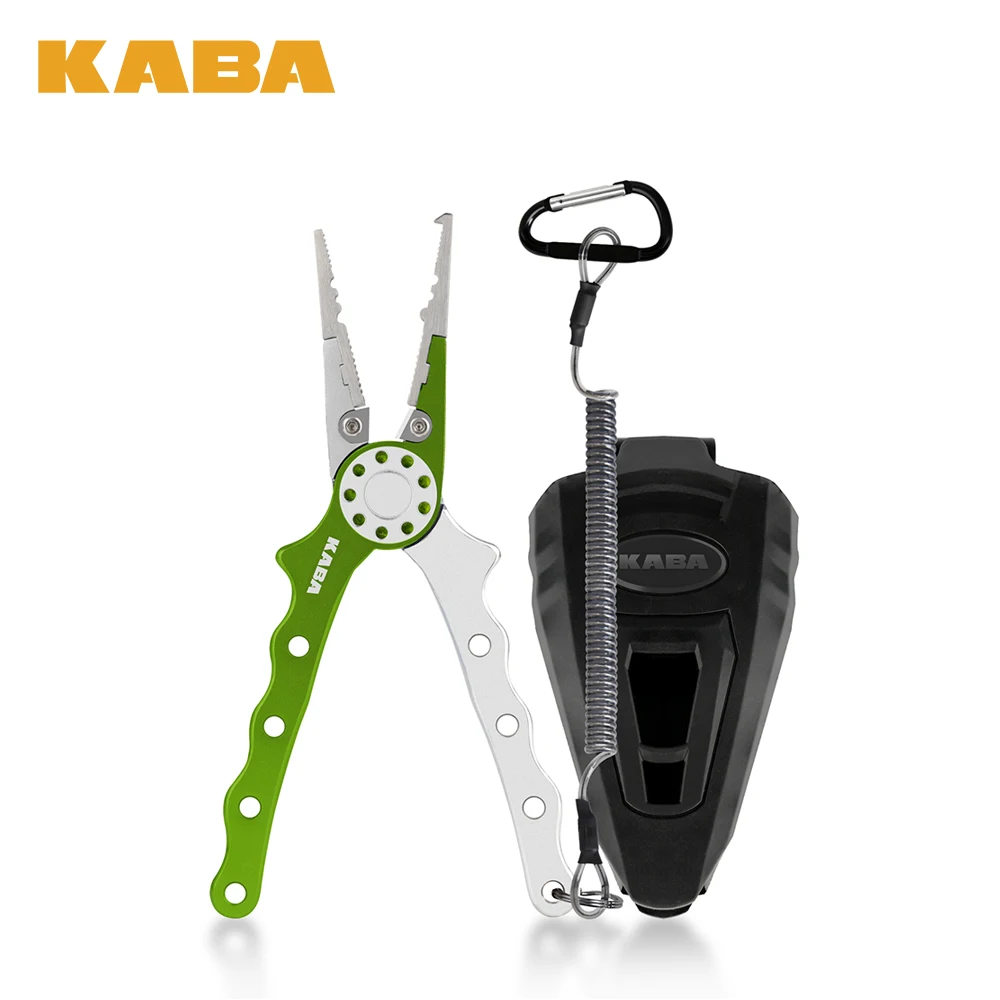 

Kaba Aluminum Fishing Pliers Braid Line Cutters Light Weight Split Ring Pliers Hook Remover Fishing Gear with Sheath and Lanyard