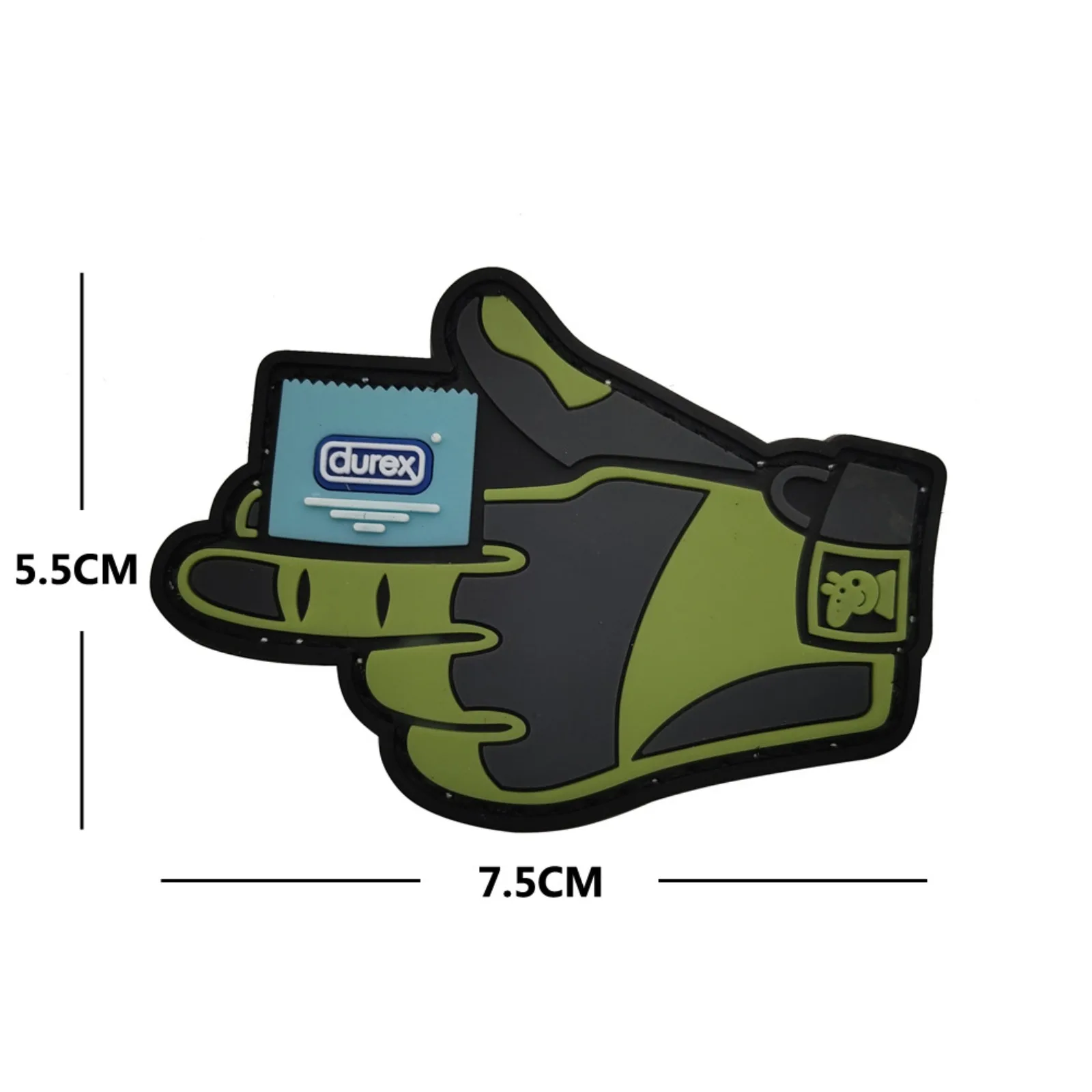 Tactical Glove Hand Shape PVC Patch Hook & Loop Morale Badge 3D Rubber Patches Funny Gesture Decorative Badge for Backpack