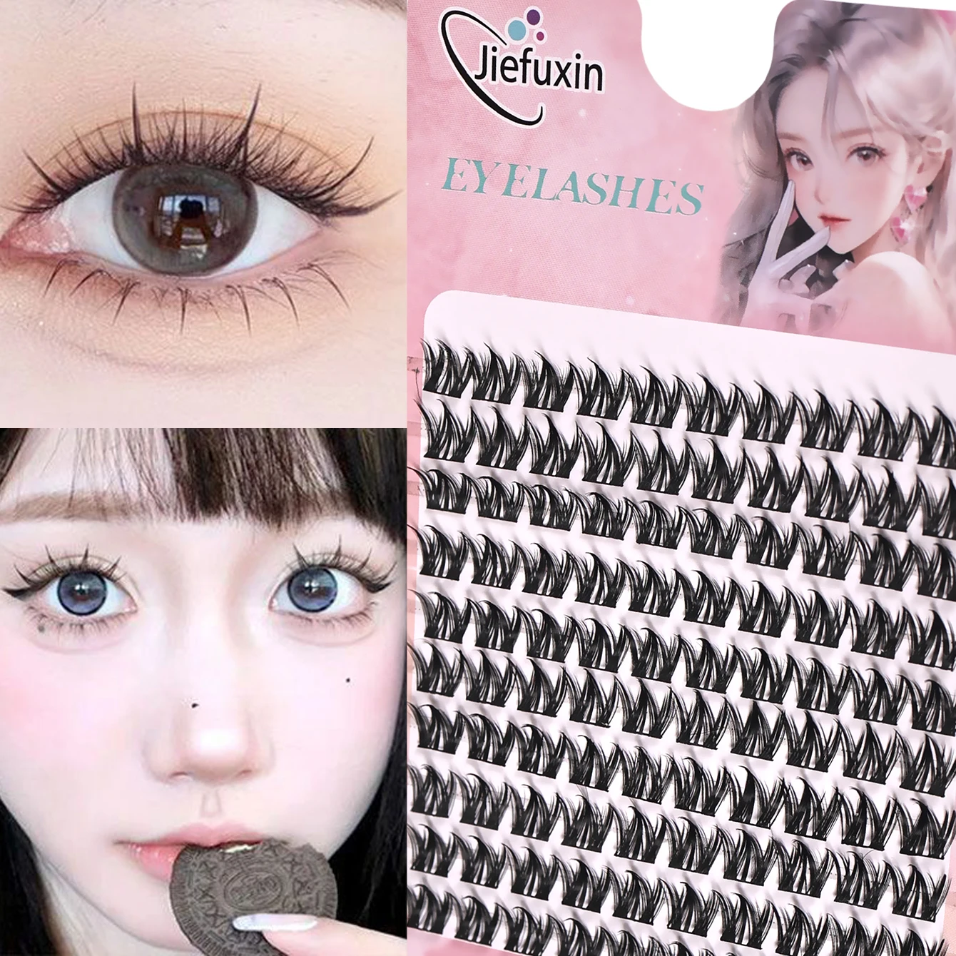 10-reihige einzelne falsche Wimpern, weiche Cluster-Wimpern, wiederverwendbar, falsche Wimpern, Verlängerungs-Make-up, geeignet für Anfänger – Detail 5