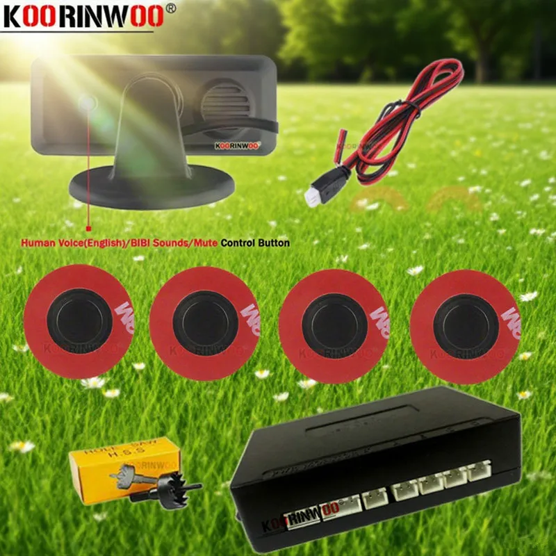 

Koorinwoo электромагнитная регулировка автомобильных датчиков с ЖК-экраном для автомобилей парктроника датчики парковки радар-детектор парковочная система