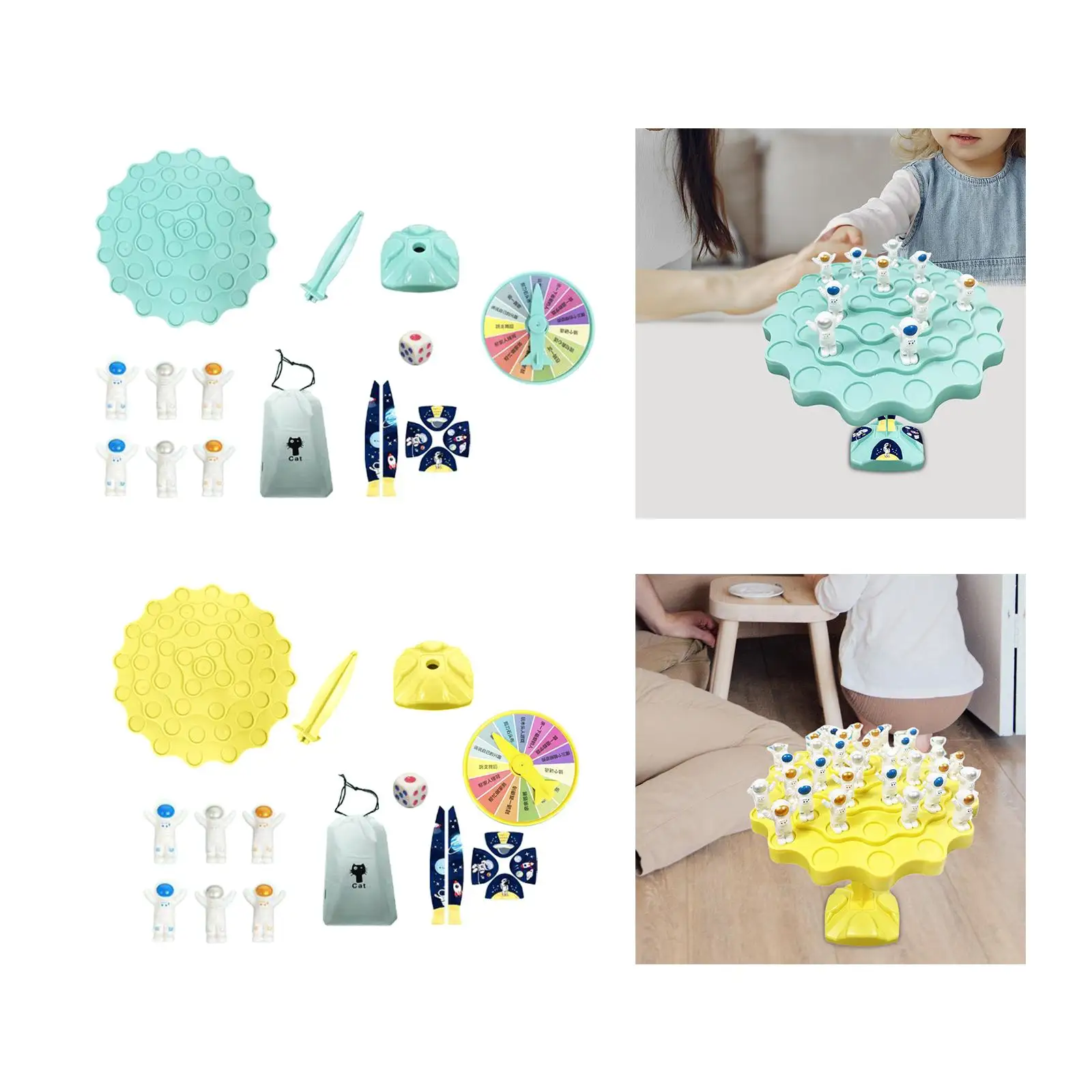 Kids Balance Board Game Spaceman Stacking Blocks Educational Toy Fine Motor Training Interactive Party Game for Children