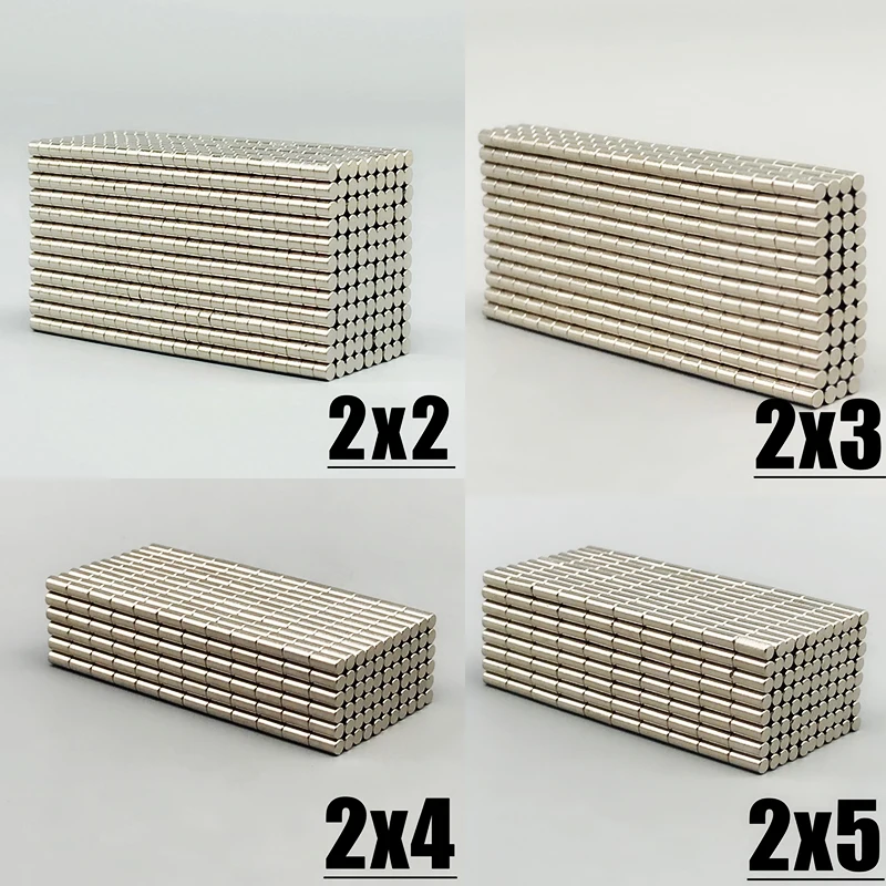 2x1 2x2 2x3mm 50/100/200/500/1000pcs Strong Small Round Neodymium Magnets 2x4 2x5 Permanent Magnetic 2*1 2*2 2*3 2*4 2*5 Magnet