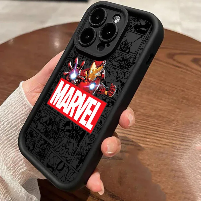 Miękkie silikonowe etui Cartoon Deadpool Spiderman Marvels na iPhone 17 11 15 16 13 Pro Max 14 Plus 12 16 Pro 16E 17AIR