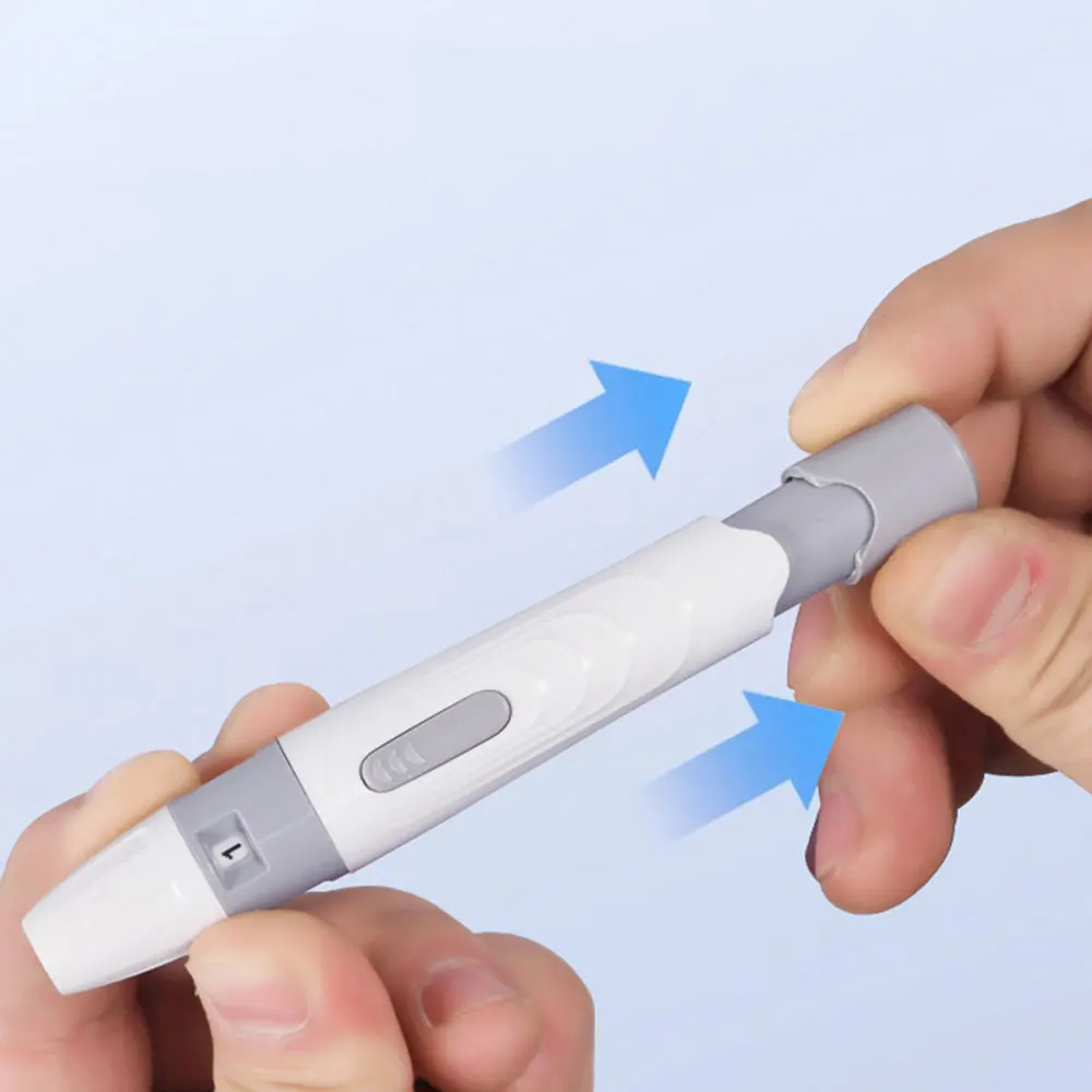 1Pc Lancet Pen Lancing Device For Diabetics Blood Collect 5 Adjustable Depth Blood Sampling Glucose Test Pen