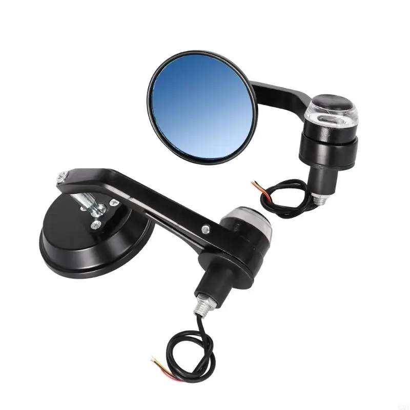 M76E 7/8 Zoll Motorrad-Lenkerendspiegel mit Lichtgehäusen, Seitenspiegelpaar zum Ersetzen abgenutzter Lenkerteile – Detail 7