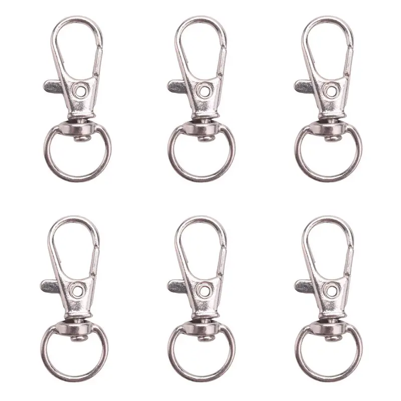 A84E-120Pcs Metal Lobster Trigger Swivel Clasp Hooks Clip Buckle Jewellery Making Arts Crafts Key Ring Keychain 35Mm