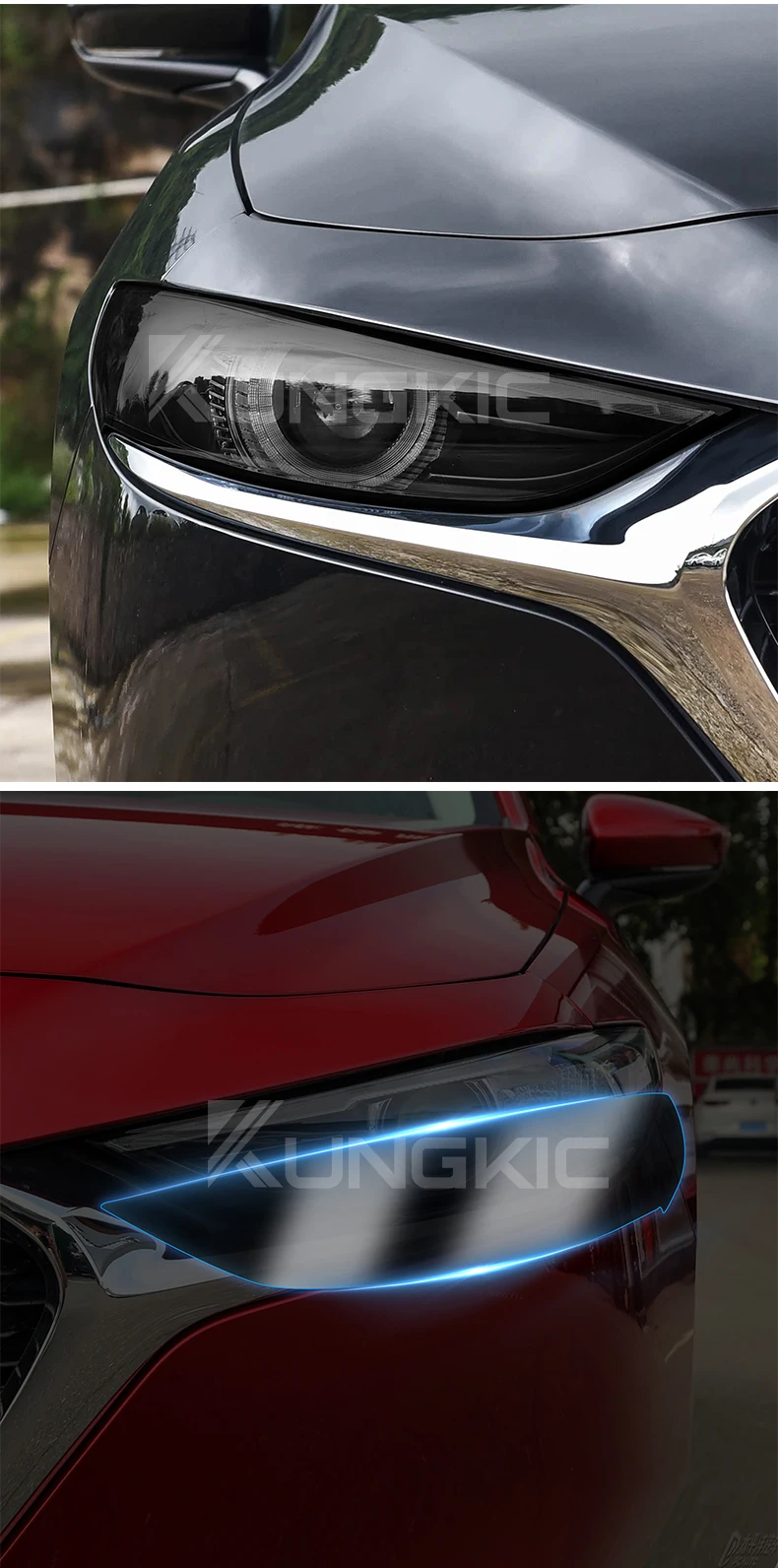 TPU für Mazda 3 BP 2019 2020 2021 2022 2023 2024 2025 2026 Mazda3 Axela Autoscheinwerfer-Schutzfolie Transparent Rauchschwarz – Detail 10