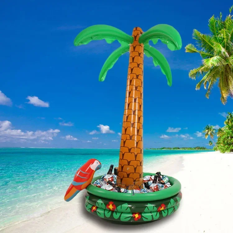 New 170cm Inflatable Beach Jumbo Coconut Trees Inflatable Palm Trees Backdrop Favor for Hawaiian Tropical Birthday Backyards