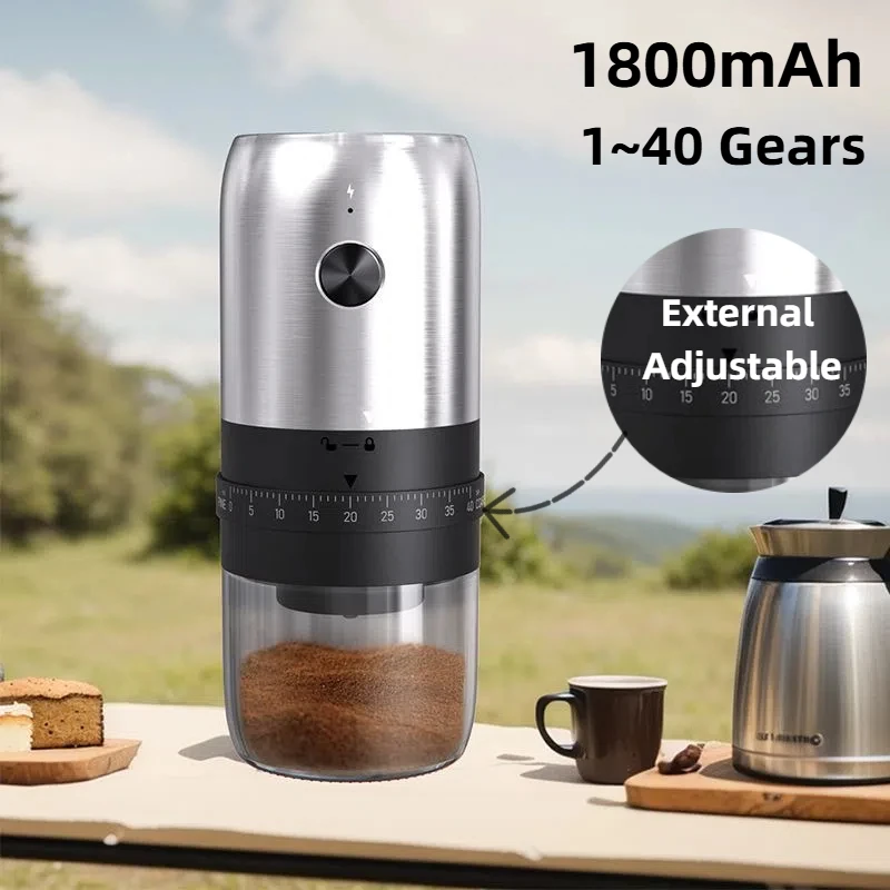 Portable Coffee Grinder Electric USB Rechargeable Home Outdoor Blenders Profession Adjustable Coffee Beans Grinding for Kitchen