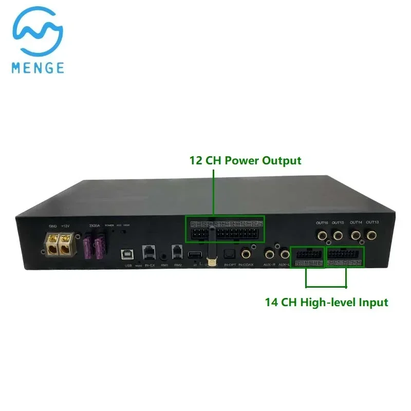 2025Car Amplifiers car dsp 12 channel 1200W Audio Amplifier Vehicle Subwoofer Bass Amplifier Enclosure Auto Sound