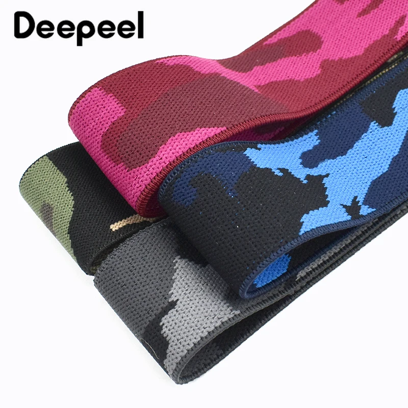 2/5M Deepeel 38mm Camouflage Polyester Elastic Band Trousers Clothes Stretch Rubber Belt Waist Ribbon Tape Webbing Accessories