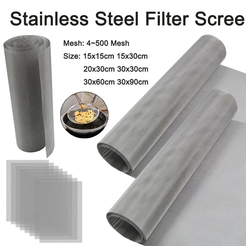4-500Mesh 304 Stainlesss Steel Filter Screen Woven Wire High Quality Stainless Steel Screening Filter Sheet