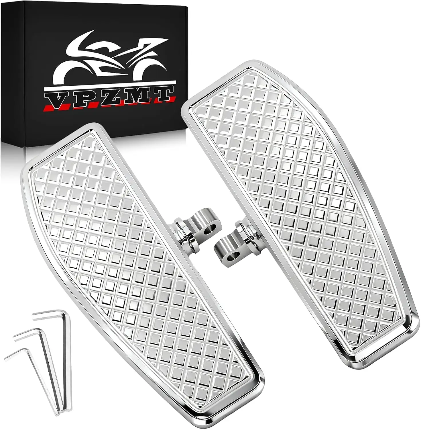 Chrome Rear Passenger Foot Pegs Floorboards Floor Boards for Harley Touring