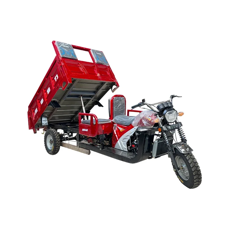 

Three-Seat Three Wheeled Motorcycle Fuel Wheel Water-Cooled Self-Unloading Tilting Freight Load