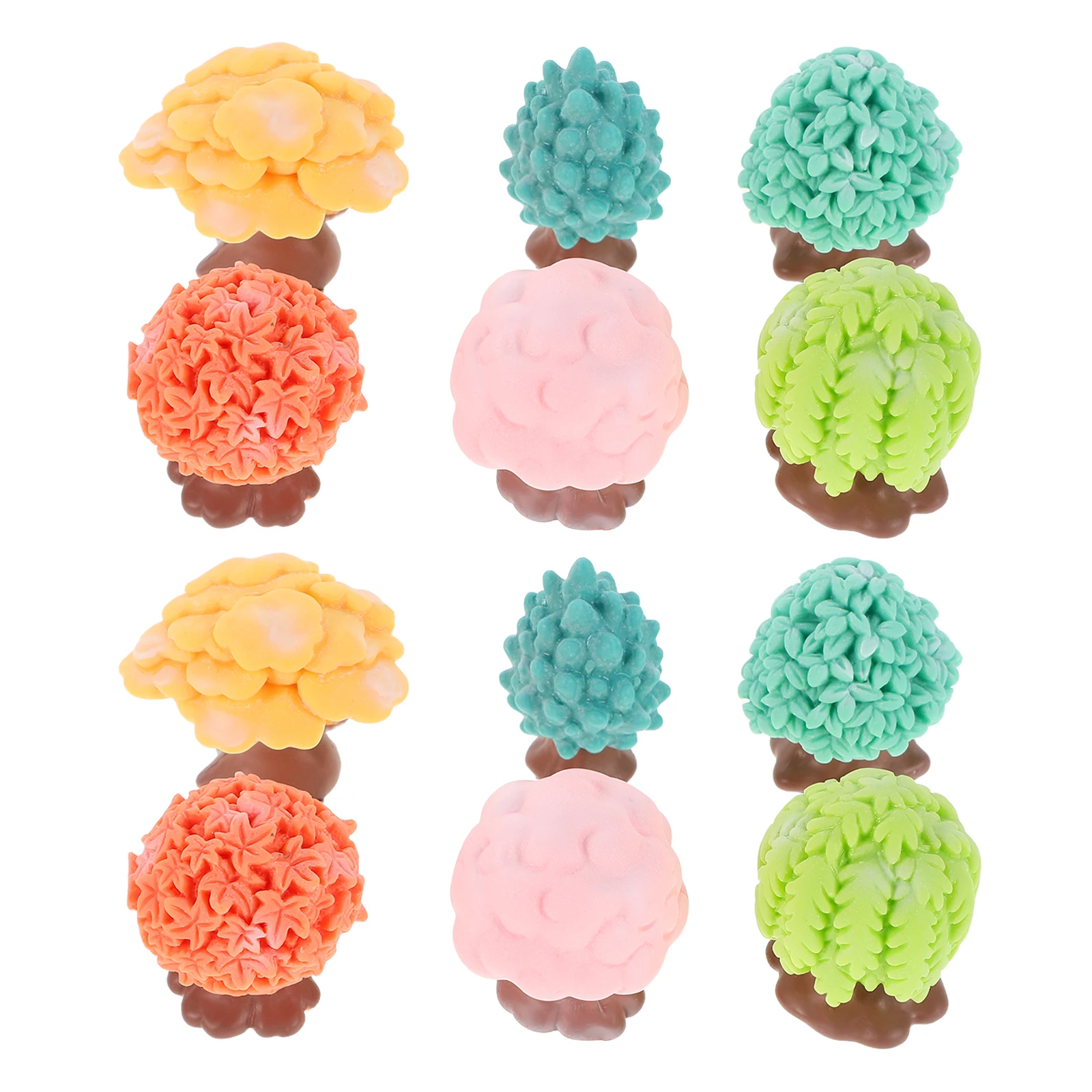 

12 pcs Simulation Tree Ornaments Realistic Resin Miniature Artificial Decor Components for Craft Home Garden Accessories